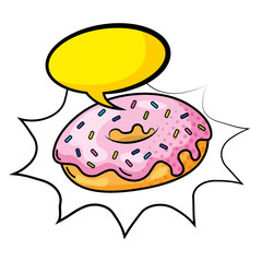 donut icon cartoon vector illustration