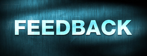 Feedback abstract blue banner background