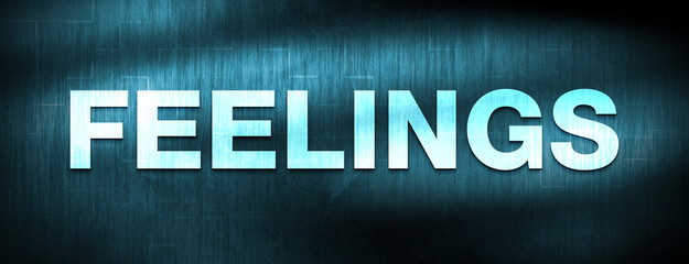 Fototapeta na wymiar Feelings abstract blue banner background