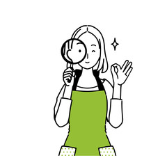 Illustration of a woman who checks.