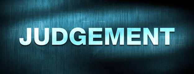 Judgement abstract blue banner background