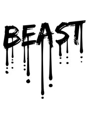 bodybuilder beast mode monster stark kämpfer fitness training muskeln tropfen graffiti cool logo