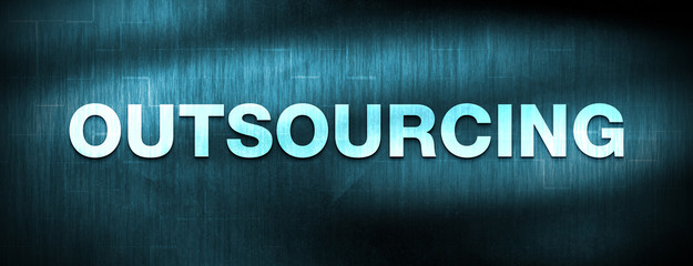 Outsourcing abstract blue banner background