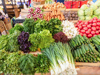 Traditional fruits and vegetables market.