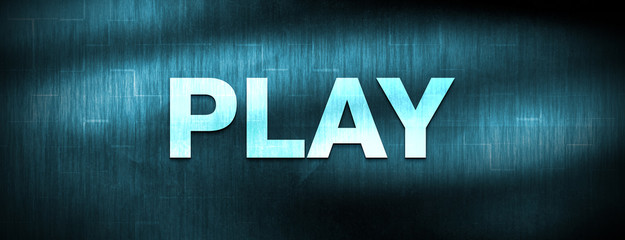 Play abstract blue banner background