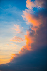 Orange sky landscape at the sunset