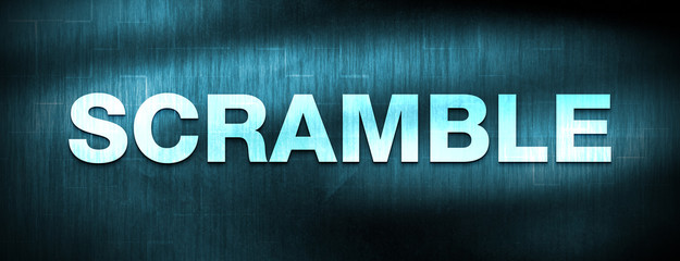 Scramble abstract blue banner background