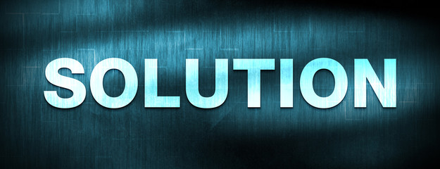 Solution abstract blue banner background