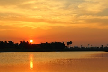 sunset on the river