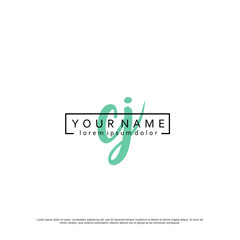 Initial C J CJ elegant logo template vector