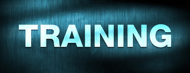 Training abstract blue banner background