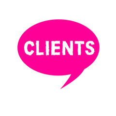 Word writing text Clients. Business concept for Person or organization using professional services Corporate user.