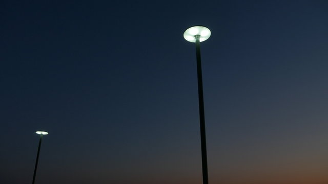 street lamp on background of blue sky