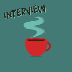 Conceptual hand writing showing Interview. Business photo showcasing meeting of showing face to face especially for consultation.