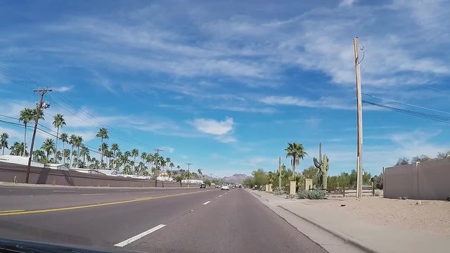 Car View Driving Street In Apache Junction Arizona