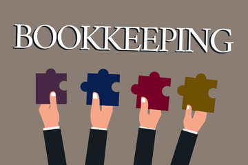 Conceptual hand writing showing Bookkeeping. Business photo text Keeping records of the financial affairs on a business.