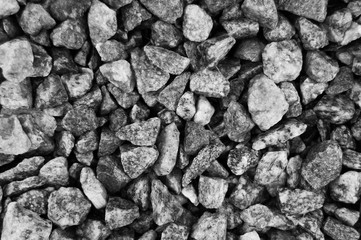 black and white image of rubble