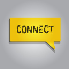 Conceptual hand writing showing Connect. Business photo showcasing Being together Contact Associate Relate Networking communicate.
