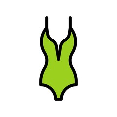 Women swimsuit vector illustration, filled style editable outline icon