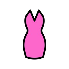 Women dress vector illustration, filled style editable outline icon