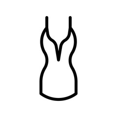 Women dress vector illustration, line style icon