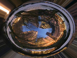 Image of central park by the pond made into a sphere design - 270720524