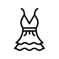 Women dress vector illustration, line style icon
