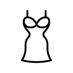 Women dress vector illustration, line style icon