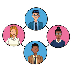 group of business people avatar profile picture in round icon