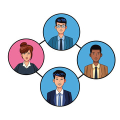 group of business people avatar profile picture in round icon