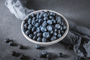 Fototapeta na wymiar Sweet tasty Blueberry in the bowl