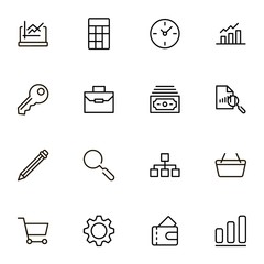 Accounting line icon set. Collection of high quality black outline logo for web site design and mobile apps. Vector illustration on a white background