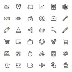 Accounting line icon set. Collection of high quality black outline logo for web site design and mobile apps. Vector illustration on a white background