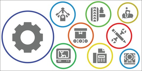 machine icon set