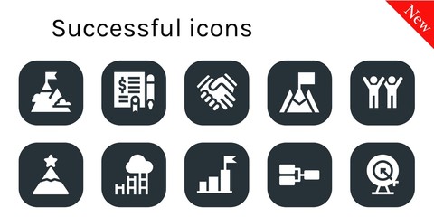 successful icon set