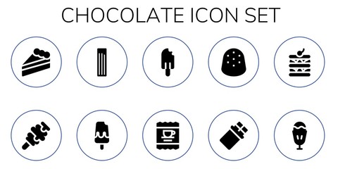 chocolate icon set