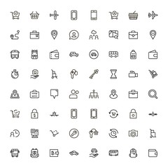 Booking hotel line icon set. Collection of high quality black outline logo for web site design and mobile apps. Vector illustration on a white background