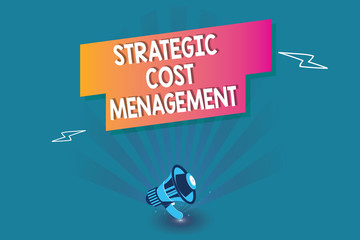 Word writing text Strategic Cost Management. Business concept for combining Decision Making with Expenses Budgeting.