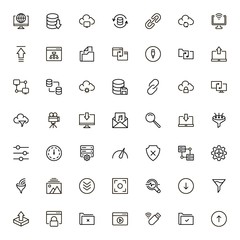 Cloude services line icon set. Collection of high quality black outline logo for web site design and mobile apps. Vector illustration on a white background