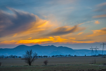 Clouds at the sunset