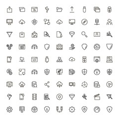 Cloude services line icon set. Collection of high quality black outline logo for web site design and mobile apps. Vector illustration on a white background