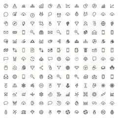 Digital marketing line icon set. Collection of high quality black outline logo for web site design and mobile apps. Vector illustration on a white background