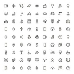 Electronic station line icon set. Collection of high quality black outline logo for web site design and mobile apps. Vector illustration on a white background