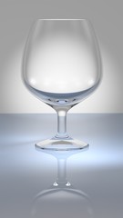 empty wine glass on black background, 3d rendering