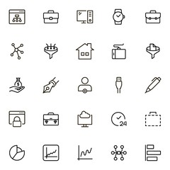 Freelance line icon set. Collection of high quality black outline logo for web site design and mobile apps. Vector illustration on a white background