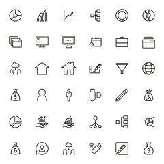 Freelance line icon set. Collection of high quality black outline logo for web site design and mobile apps. Vector illustration on a white background