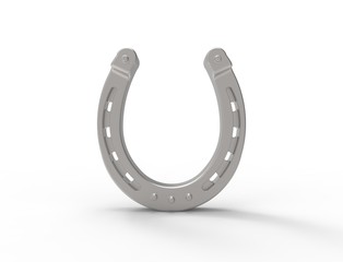 3D rendering of a horseshoe isolated in studio background