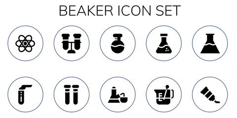 beaker icon set