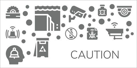 caution icon set