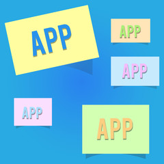 Conceptual hand writing showing App. Business photo showcasing Computer program Download software by a user to a mobile device.